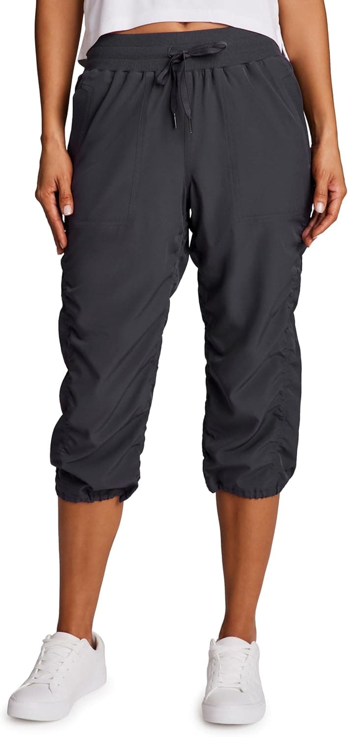 Active Capri Pants for Women Joggers Stretch Lightweight Women's Casual Pant Capri with Drawstring