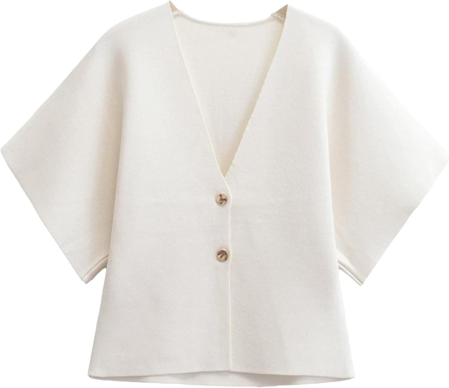 Womens Oversized Cardigans Short Sleeve Lightweight Button V Neck Casual Knit Sweater Outerwear