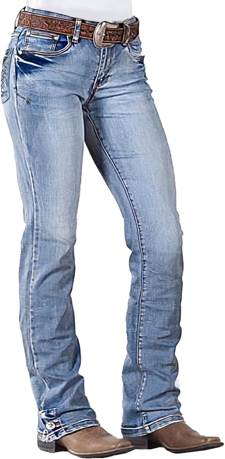 Boot Cut Jeans for Women Mid Waist Straight Leg Jeans Trendy Jeans Denim Pants