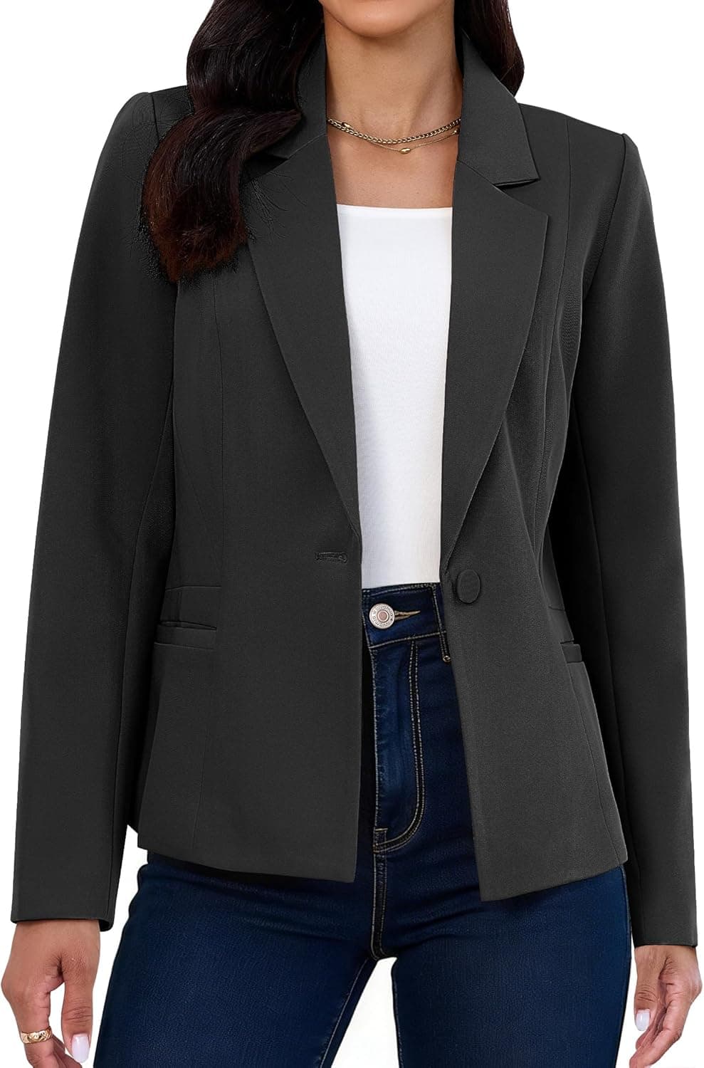Blazers for Women Business Casual Long Sleeve Suit Jackets Professional Blazer with Pockets Work Office Outfits