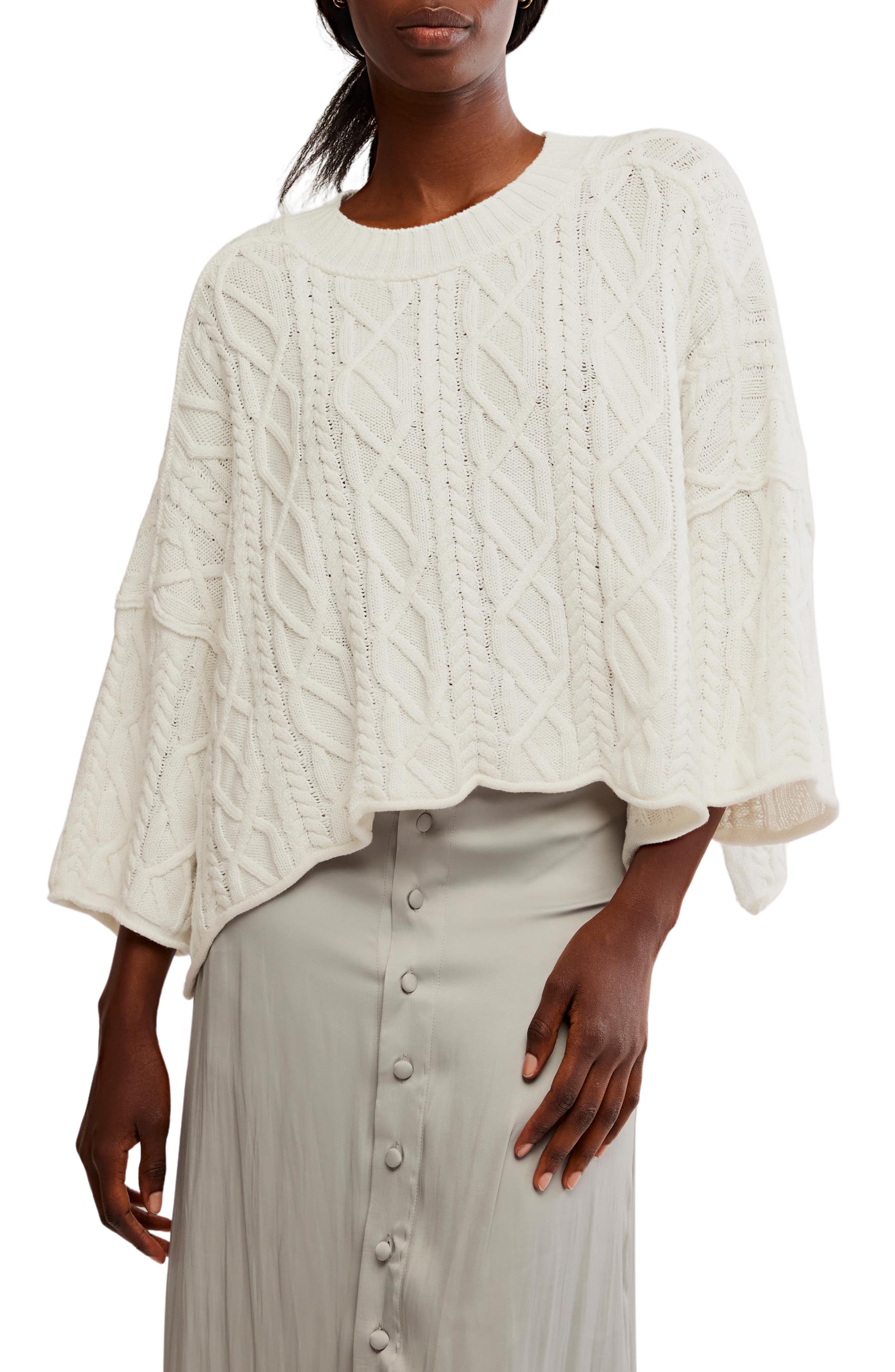 Washed Ashore Cable Stitch Cotton Sweater