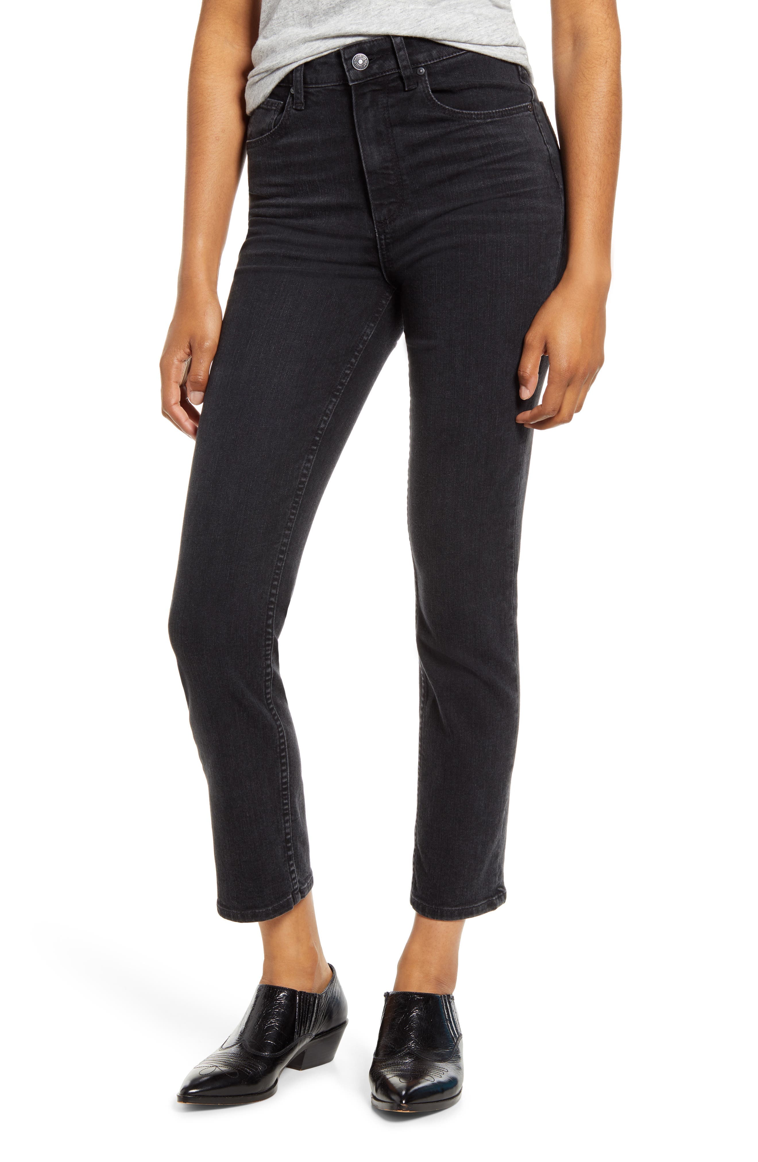 Sarah High Waist Slim Straight Leg Jeans