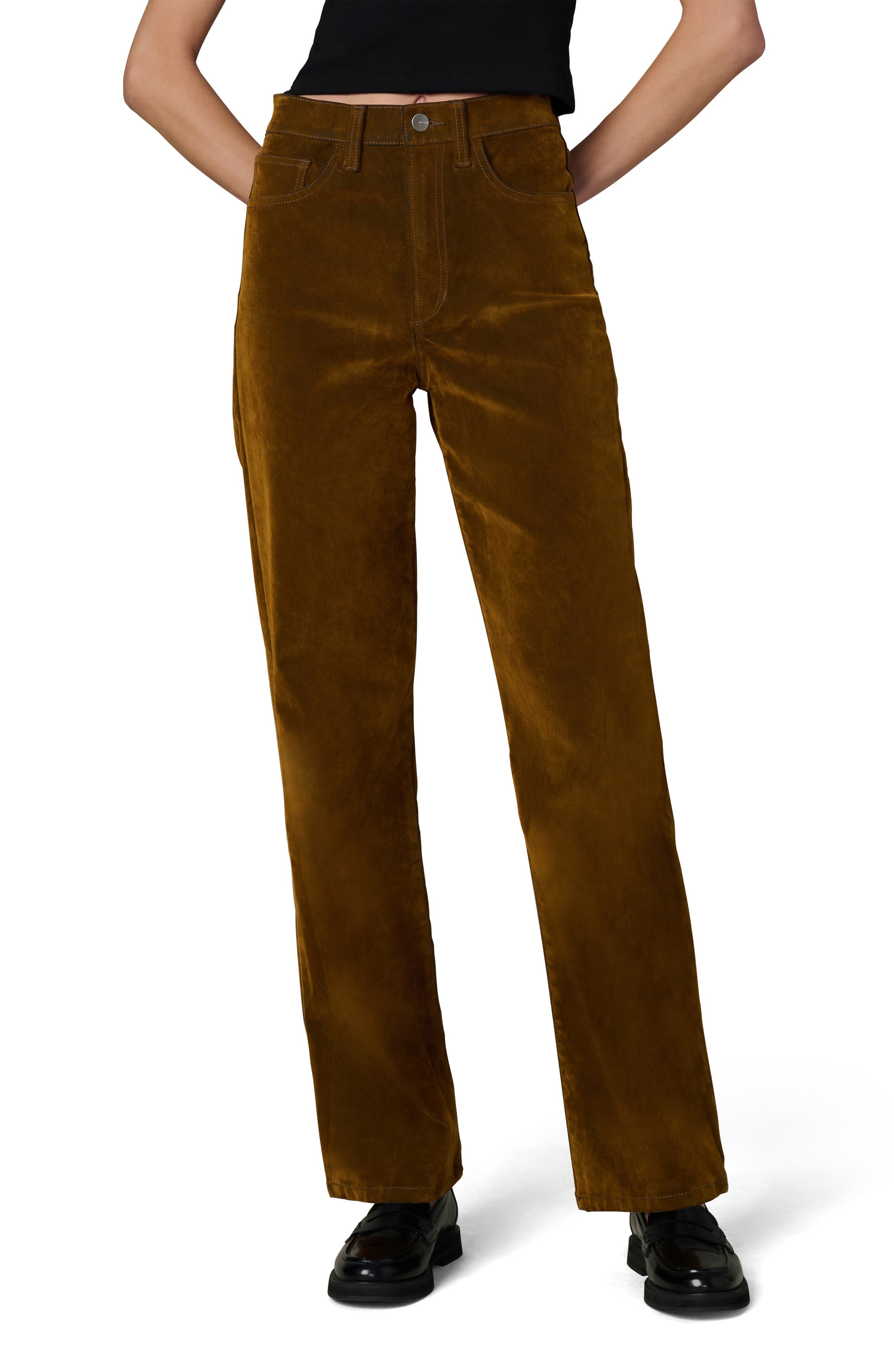 The Margot Flocked High Waist Straight Leg Jeans