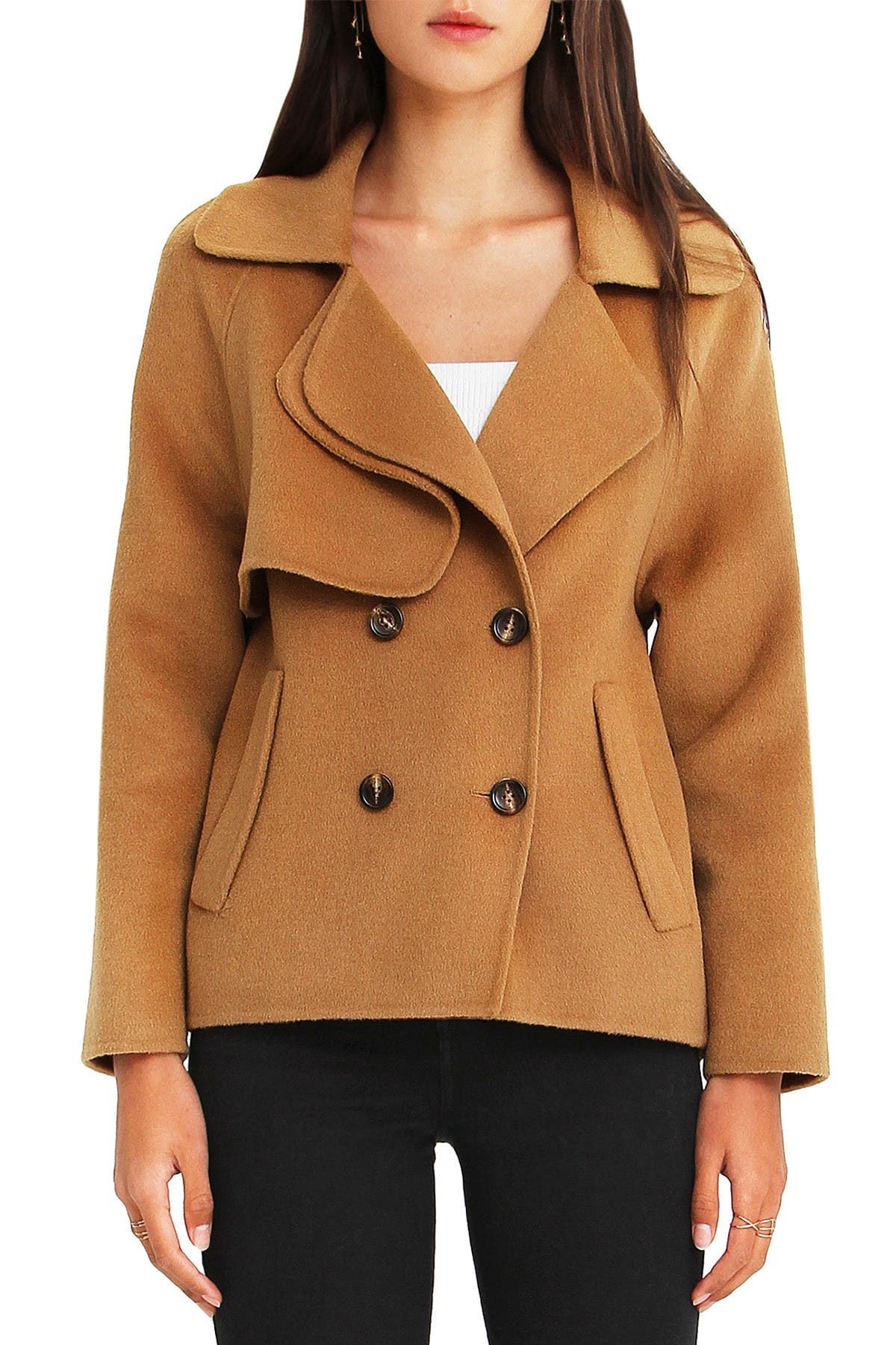 I'm Yours Double Breasted Wool Blend Coat