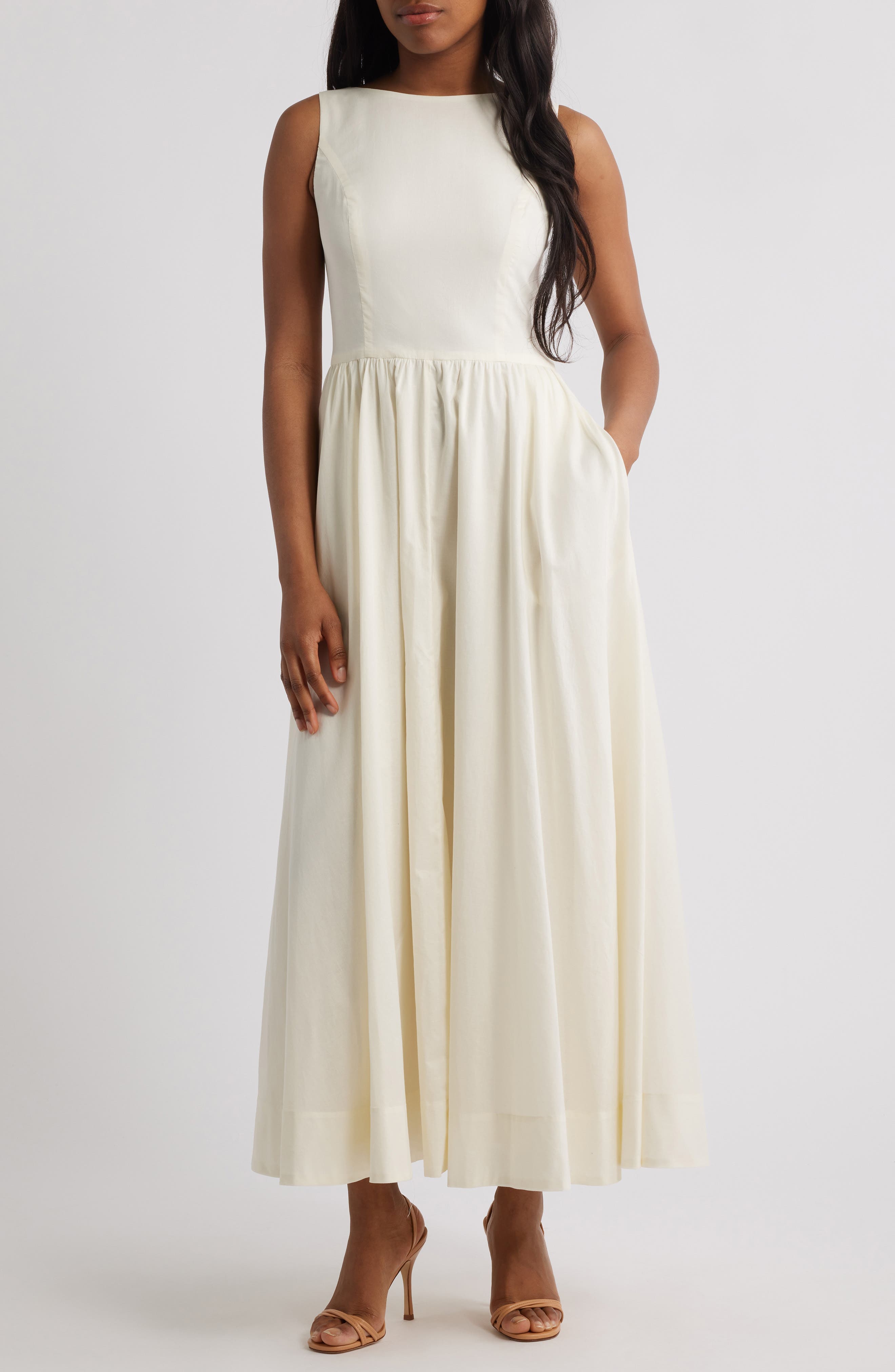 Bria Boatneck Cotton Dress
