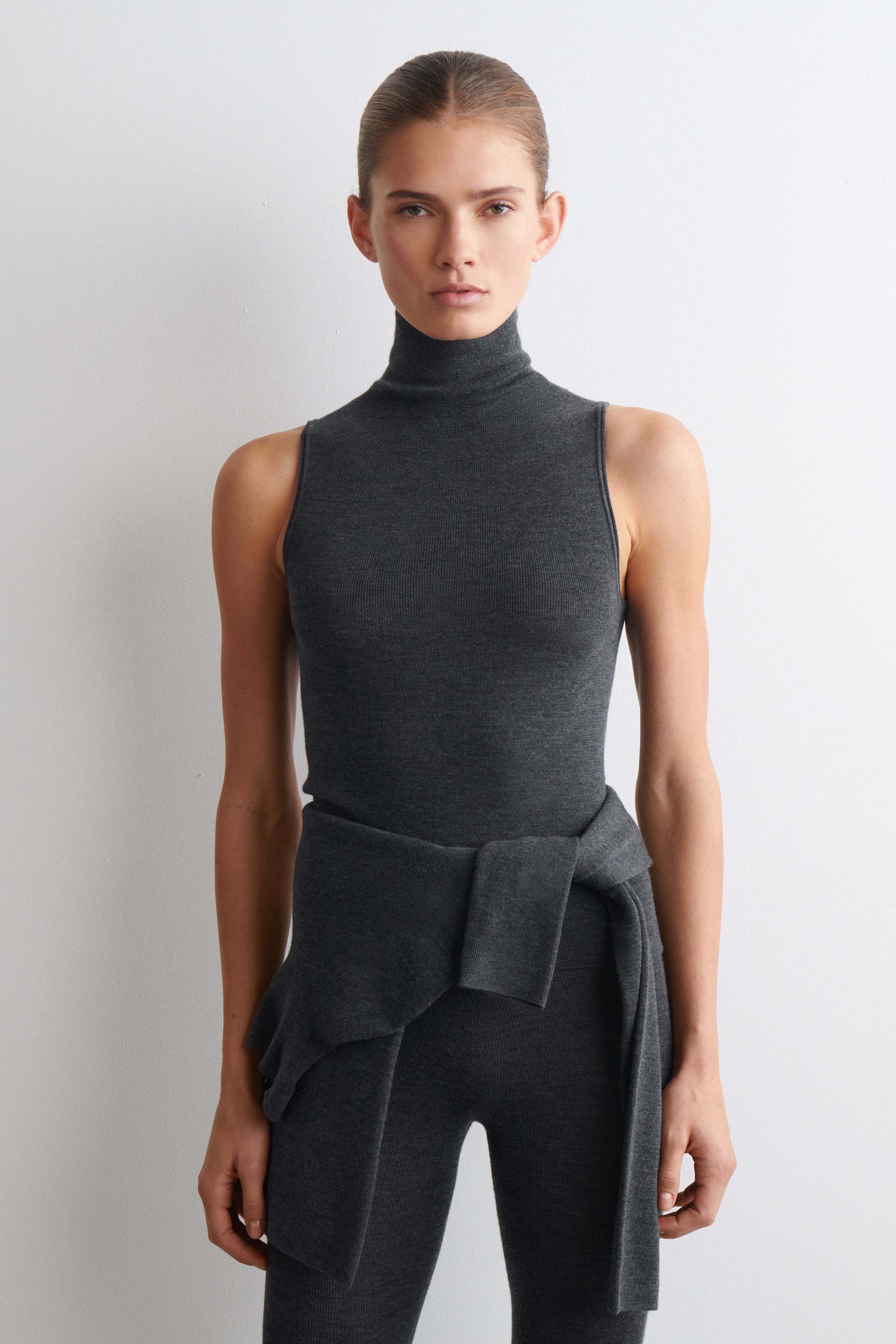 Seamless Merino Wool Turtleneck Top
