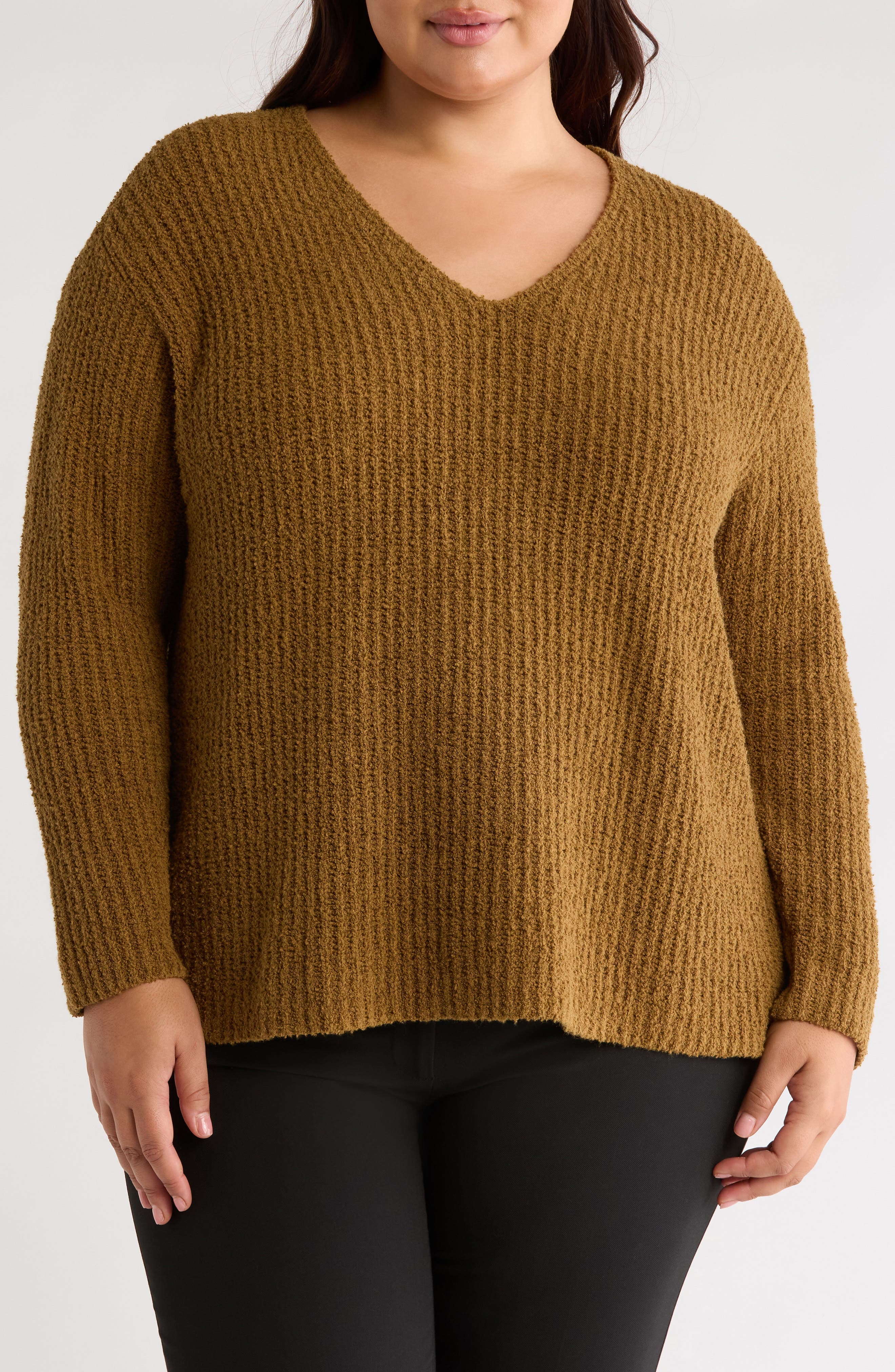V-Neck Organic Cotton & Cashmere Blend Sweater