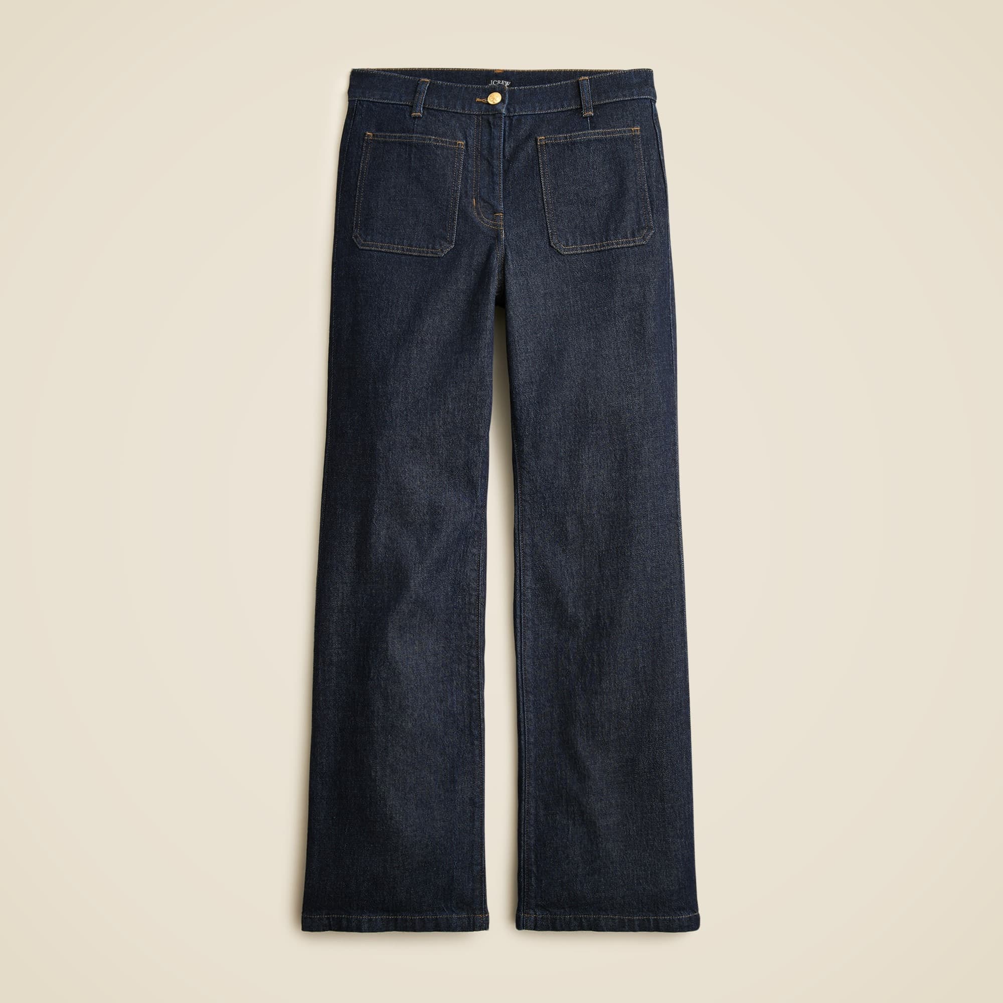 High-rise kickout jean with sailor pockets