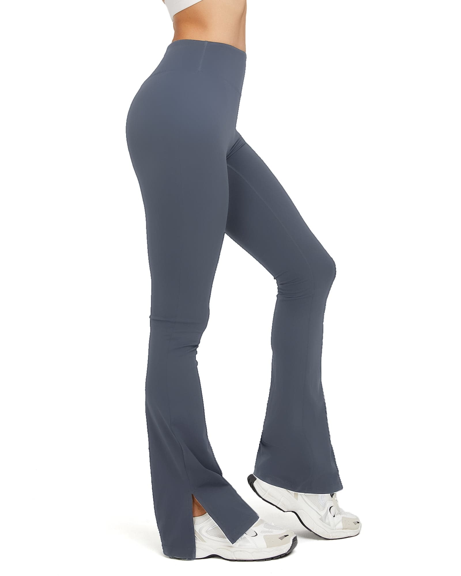 Womens Flared Leggings Slit Hem High Waist Bootcut Yoga Pants Buttery Soft Workout Bootleg Pants