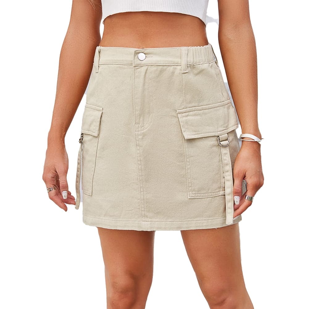 Cargo Shorts for Women Casual Summer Skorts Skirts Female High Waisted Short Skort with Pockets S-XXL