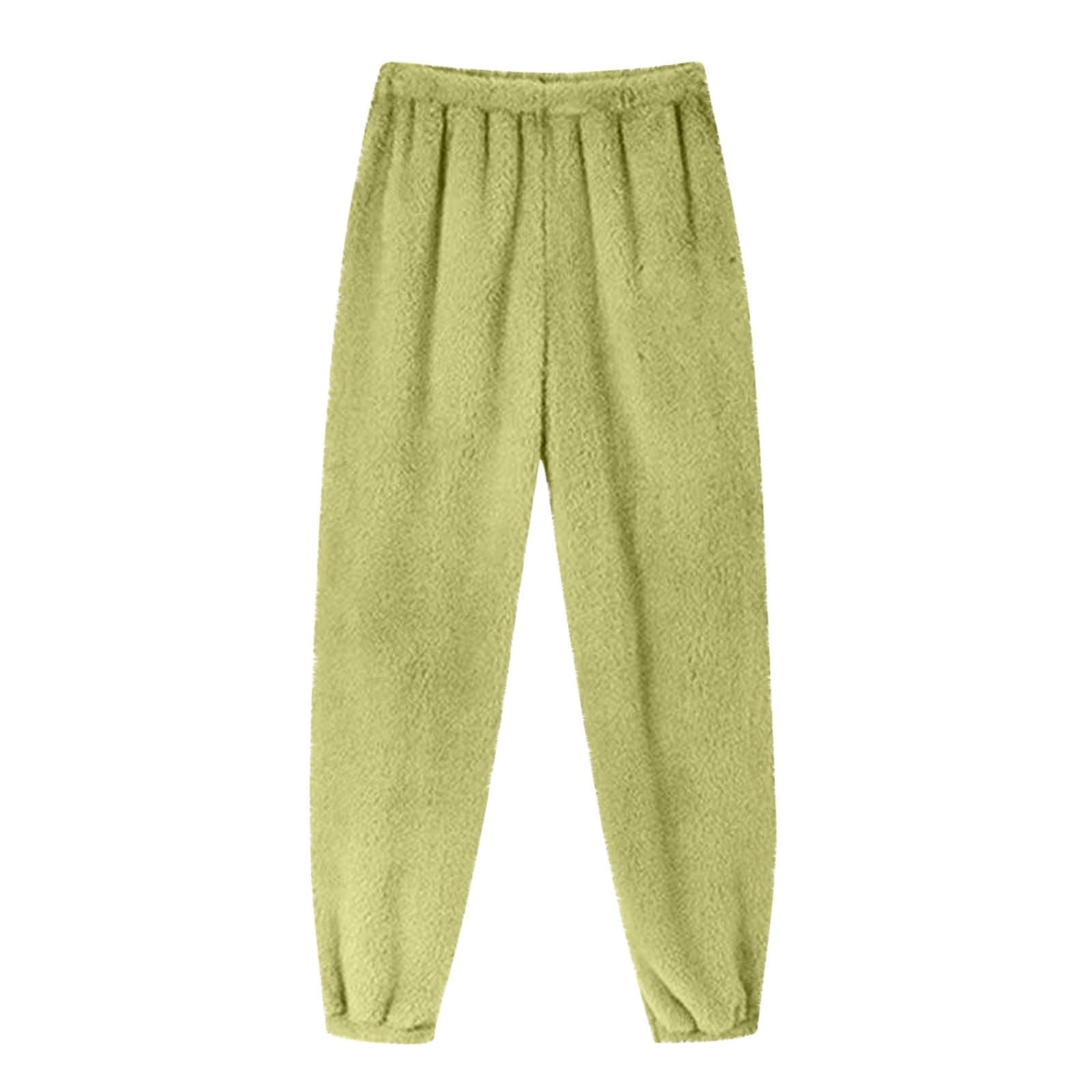 Womens Plush Fuzzy Pajama Pants Comfy Fleece Lined Sleepwear Soft Cinch Bottom Textured Loungewear Trouser Pj Pants
