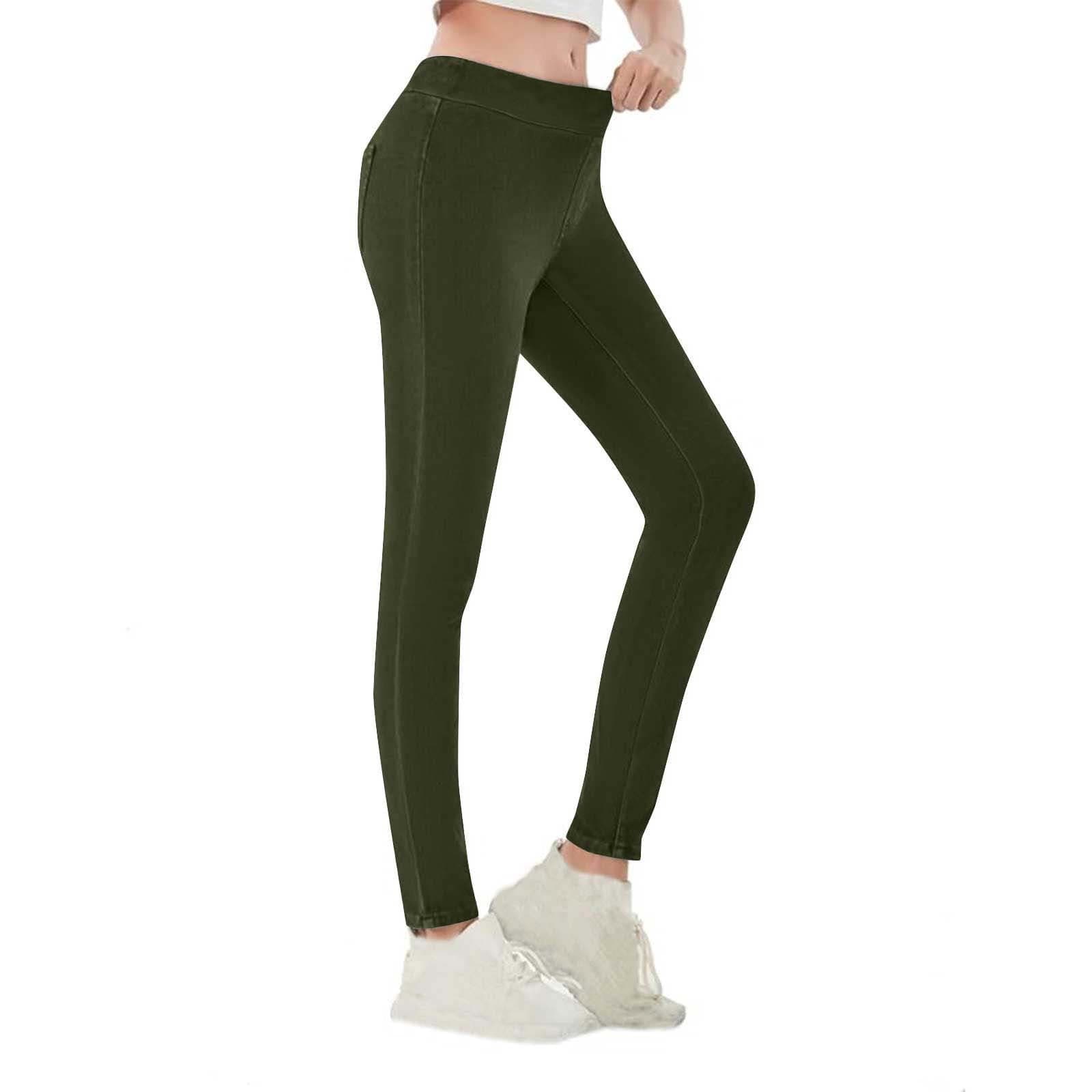 Green Legging Shorts for Women Plus Size High Waist Gym Leggings Elastic Waist Full Length Summer Pants Curvy Slim Casual Long Vacation Pants Solid Yoga Lightweight XL Breathable Beach Pants
