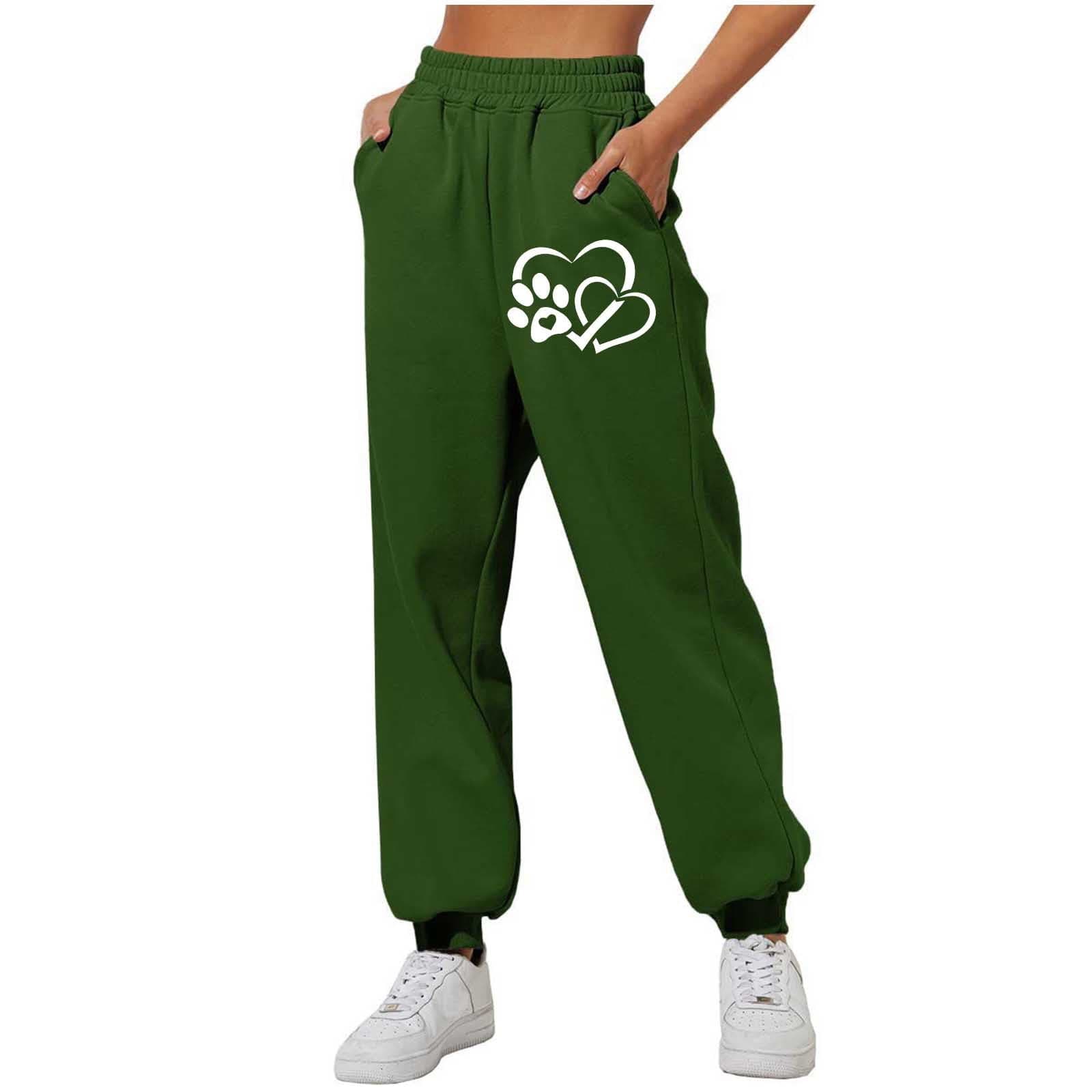 Women's Casual High-Waisted Sweatpants Elastic Waist Lounge Jogger Sport Pants Loose Comfy Wide Leg Trouser